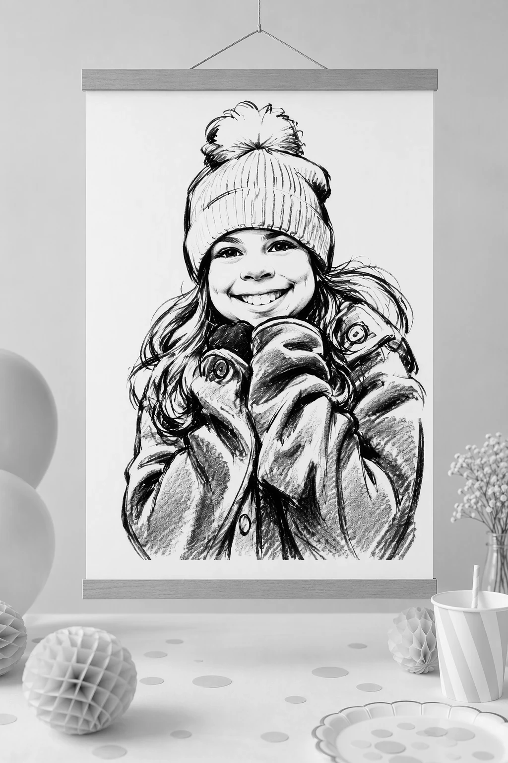 Poppin' Partiez Caricature 11×17 finished print