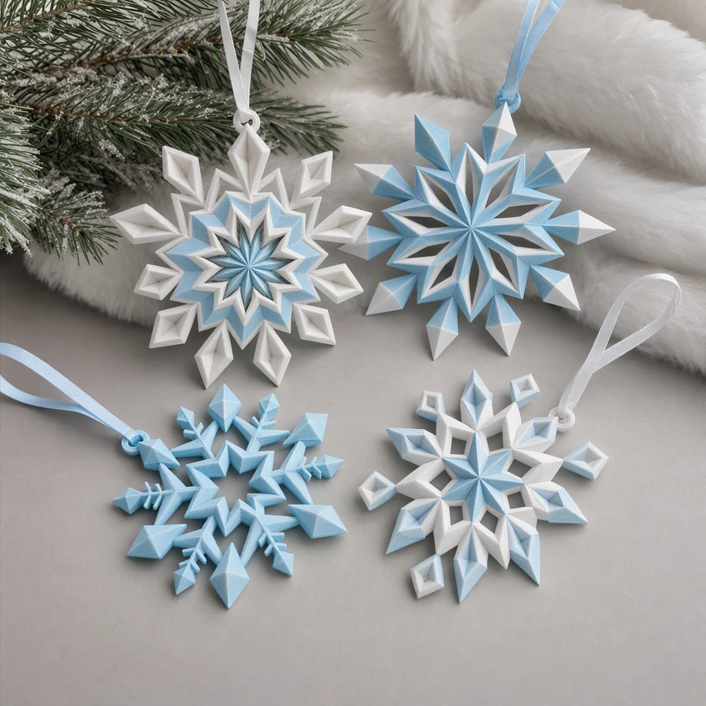 Snowflake Ornament Set (4)